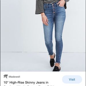 Madewell 10” Hi rise skinny jeans